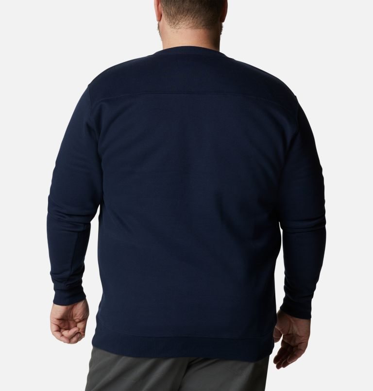 Men's Columbia Hart Mountain II Crew Sweatshirts Navy | Plus Size CA-S160A